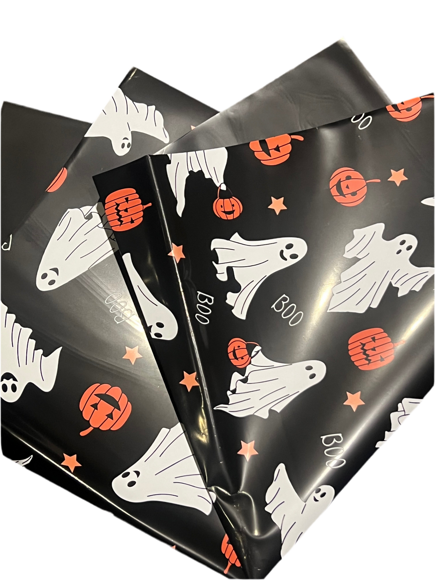 Ghost and Pumpkins Floral Wrapping Paper