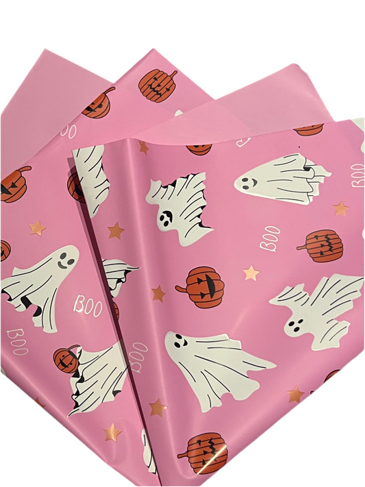 Ghost and Pumpkins Floral Wrapping Paper