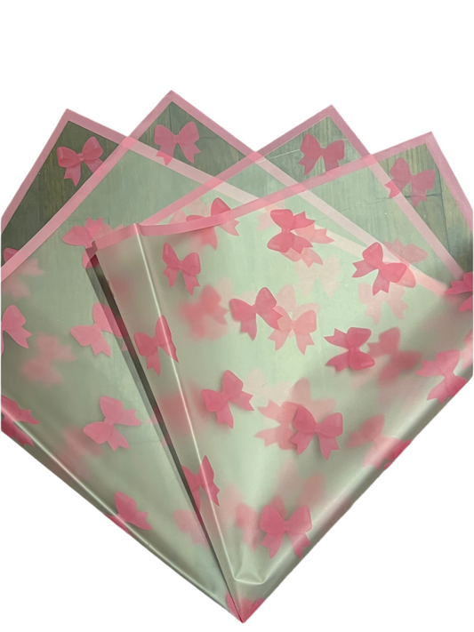 Pink Bows Floral Wrapping Paper