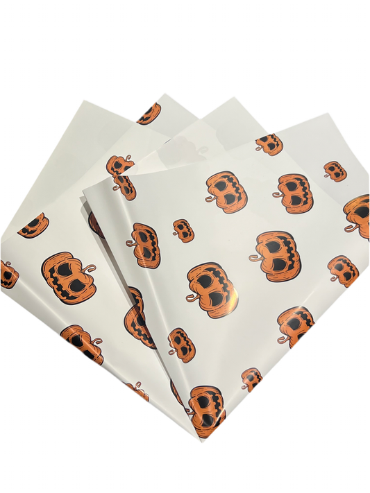 Pumpkin Halloween Floral Wrapping Paper