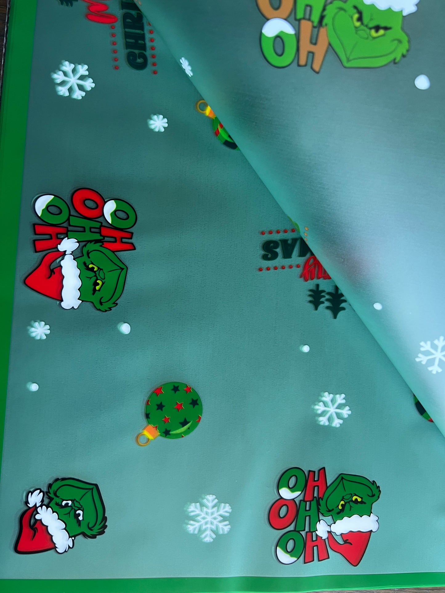 Grinch Floral Wrapping Paper