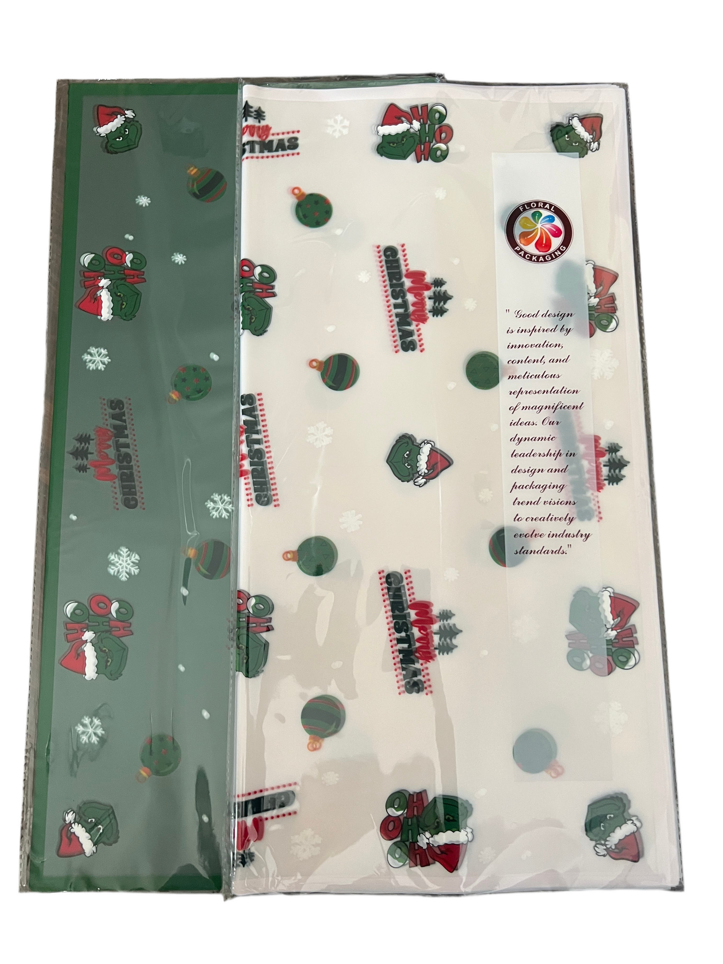 Grinch Floral Wrapping Paper