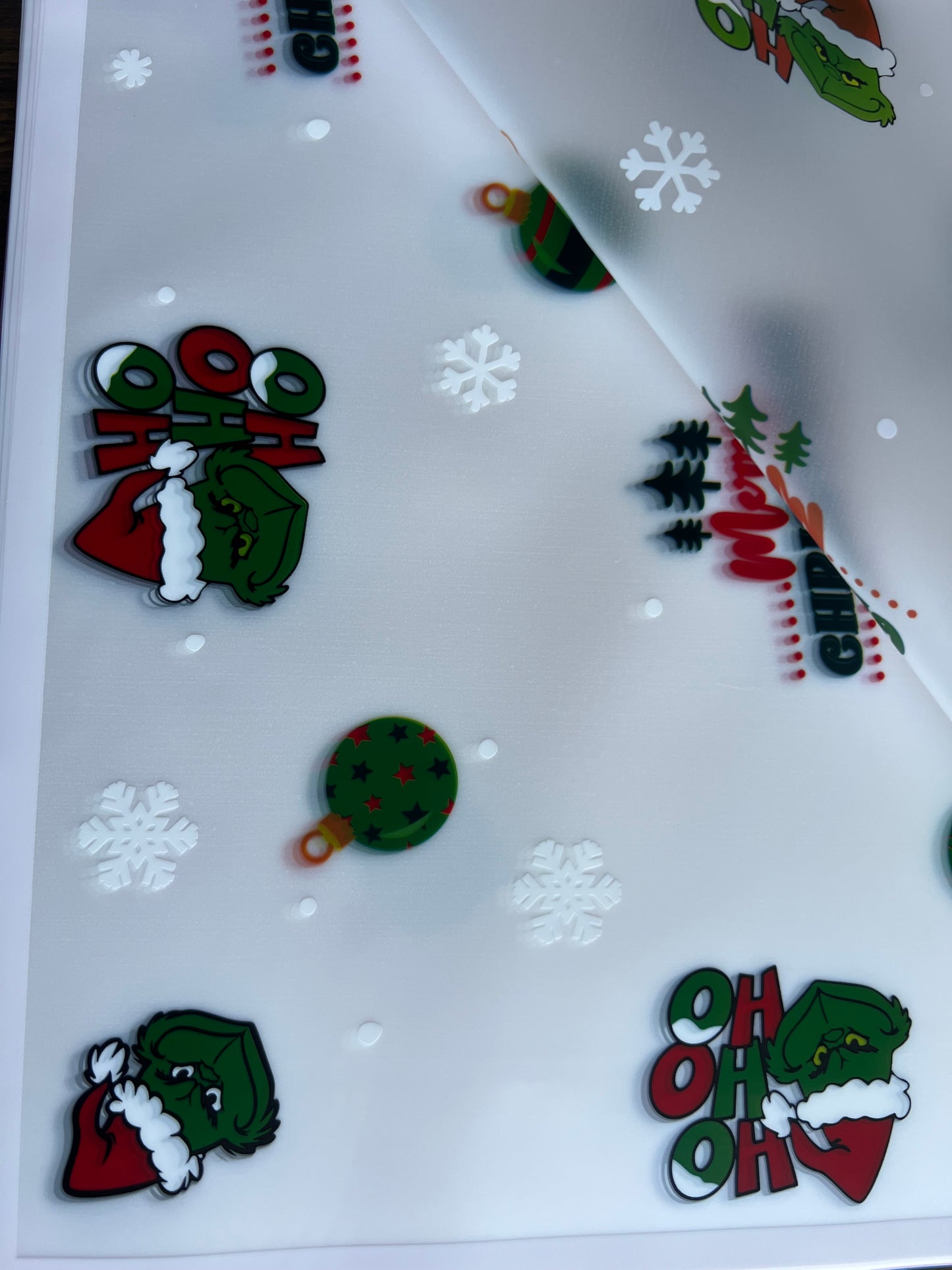 Grinch Floral Wrapping Paper