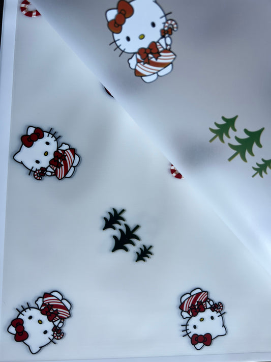 Hello Kitty Christmas Floral Wrapping Paper