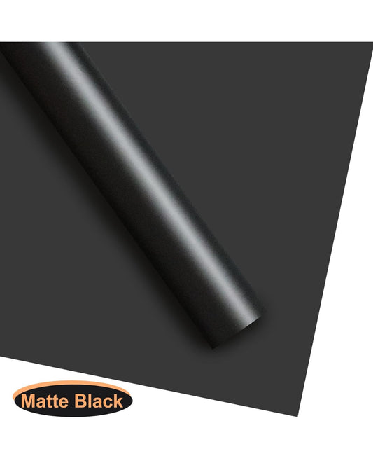 Matte Black Floral Wrapping Paper